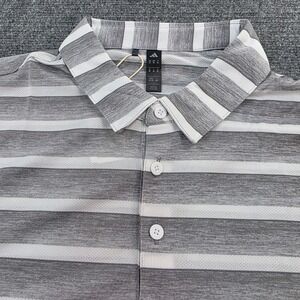 Adidas Golf‎ Polo Shirt Mens XL Gray White 2 Color Stripe HR7983 NWT